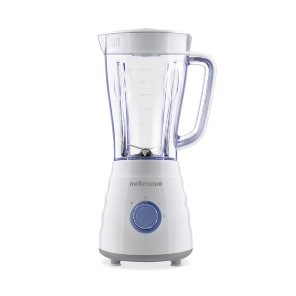 Mellerware Jug Blender With Coffee Mill &amp; 4 Metal Straws Plastic White 1.5L