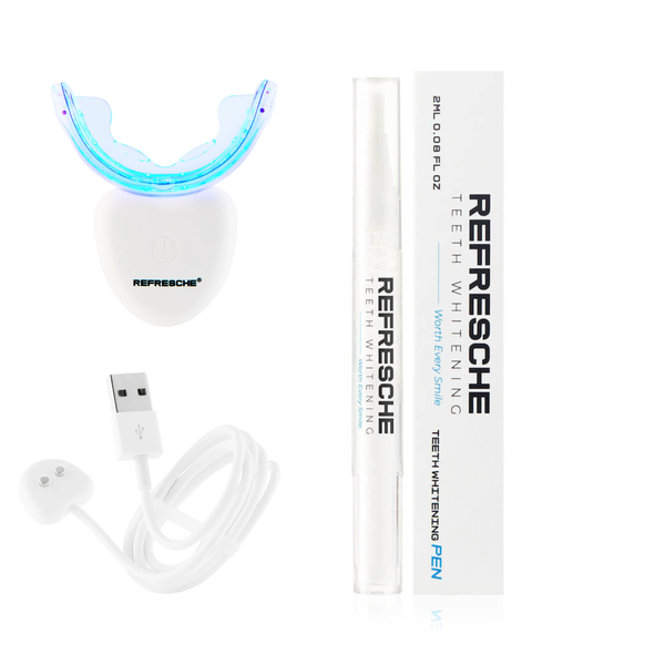 Teeth Whitening Kit: LED Mouthpiece &amp; Whitening Pen