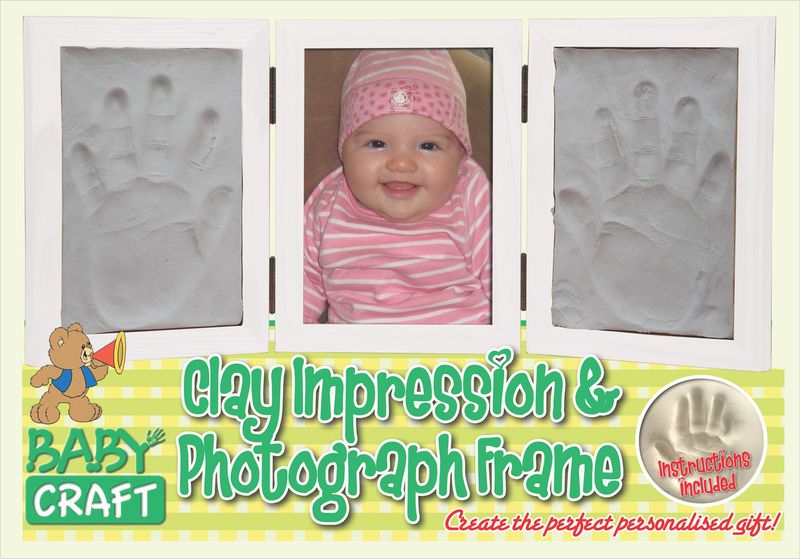 White 3 Frame with Clay Handprint kit