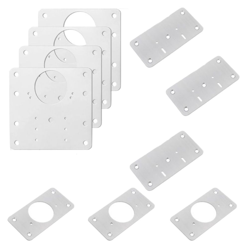 Tool DIY Stainless Steel Cabinet Door Hinge Repair Plates - Set of 10