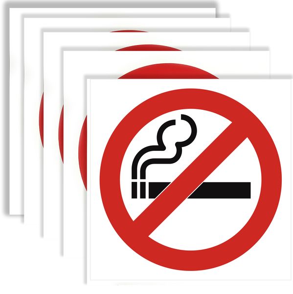 No smoking: 5 Pack - 150mm x150mm