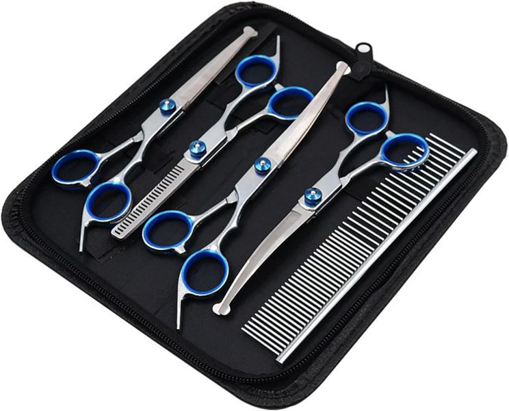 6-In-1 Professional Dog Pet Grooming Scissors Set With Storage Pouch