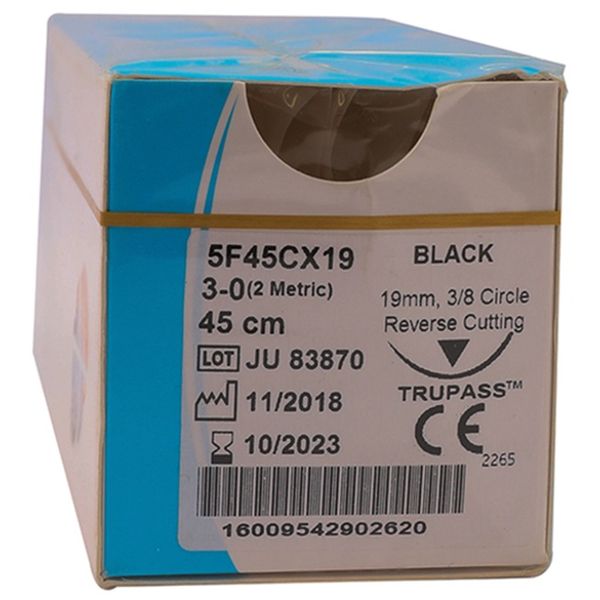 Suture Silk 3/0 Trusilk 19mm Rc 45cm 12's