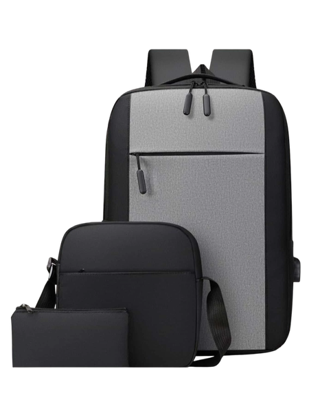 Travel Laptop Backpack with USB Charging Port- 3 Piece