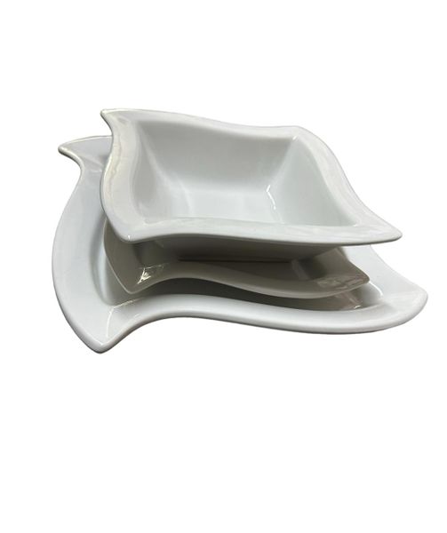 BCH Premium Square White Ceramic Dinnerware Set (12 Piece)