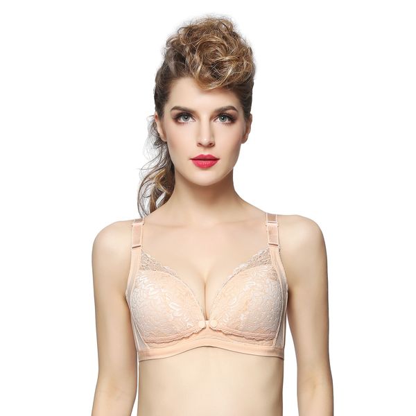 Unicoo Comfort Lace Middle Open Nursing Bra - Purple - C Cup