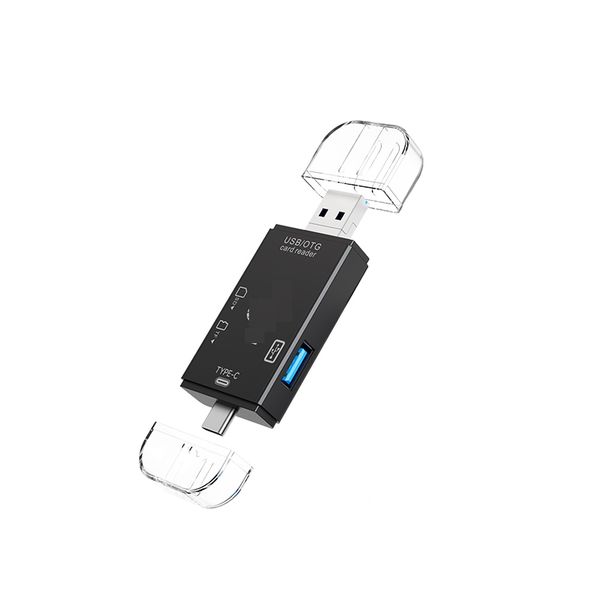 6-IN-1 MULTI-Function Card Reader Compatible With Laptop and pc white