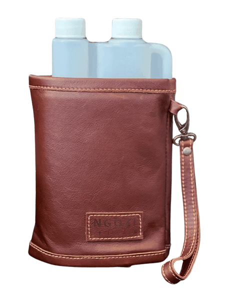 Ngozi Collection Bettix 1L Tot Measuring Bottle with Leather Slip Cover
