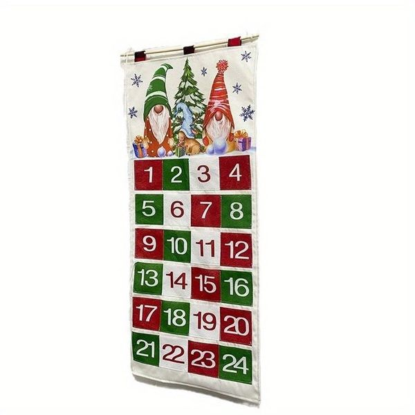 One Reusable Christmas Advent Calendar With A Checkered Pattern.
