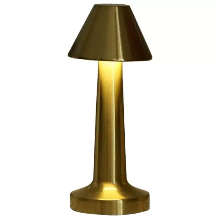New Gold DumbBell Cordless LED Table Lamp - Rechargeable 2000mAh Light