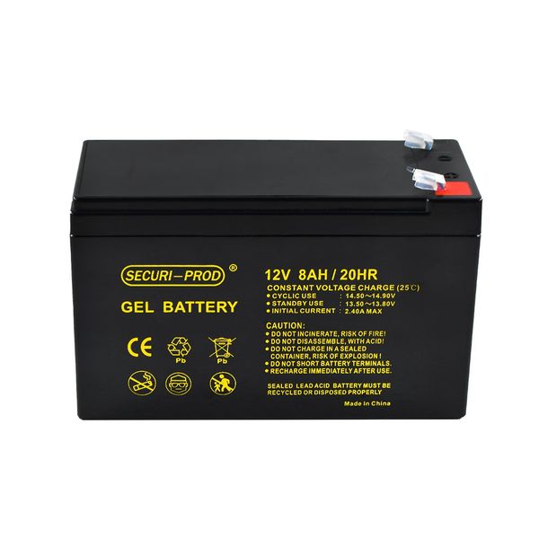 Securi Prod 12V 8AH Rechargeable Gel Battery