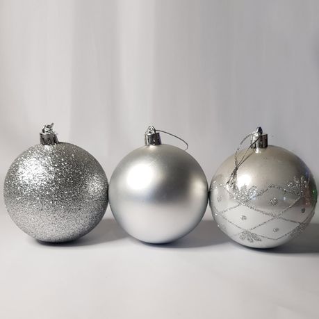 Big Christmas Tree Baubles Christmas Balls 6 Pack Silver Tones Buy Online In South Africa Takealot Com
