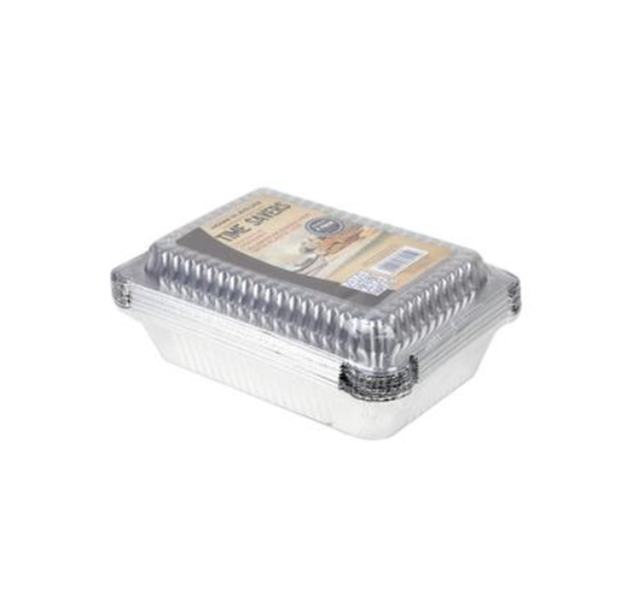 6 Piece Aluminum Foil Baking Pan With Lid (22x15x3cm) x 2