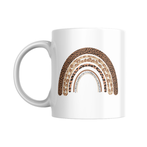Branded Coffee Mug - Leopard Print Boho Rainbow