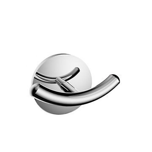 Kirk Aqua Tan Double Bathroom Robe Zinc Hook In A Chrome Plated Finish