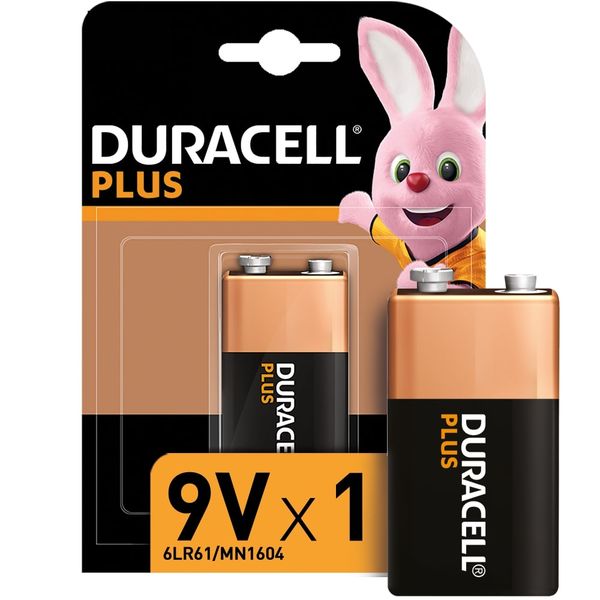 Duracell - Alkaline Batteries - General Purpose Batteries - 9V Plus