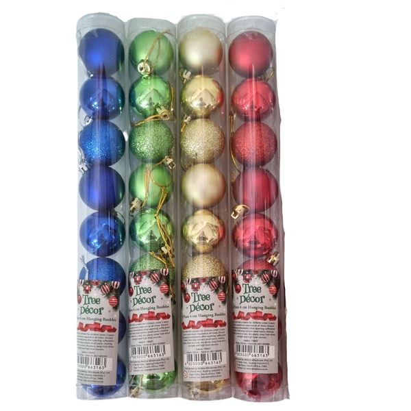 Christmas Tree Decor Baubles 16 Pieces x 3 packs OPT1