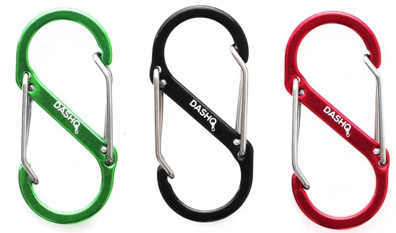 DashQ - S Carabiner Mini Aluminum Spring Clips Set of 3