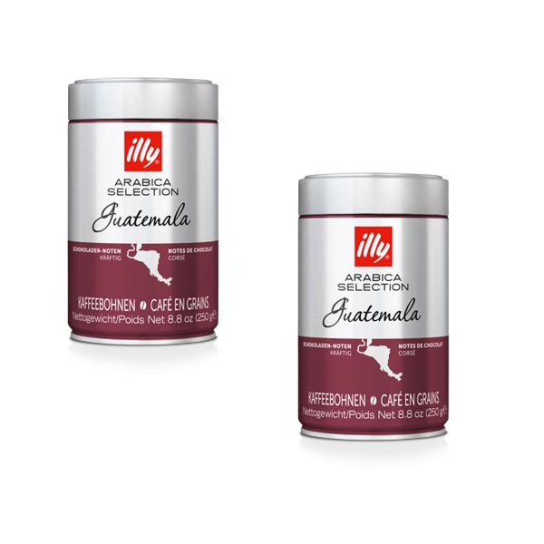 illy Coffee Bean Guatemala - Monoarabica Coffee Beans - 2 x 250g Tin