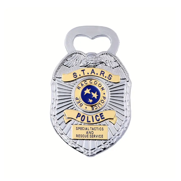 Raccoon City Police Badge Replica - Metal Bottle Opener - Resident Evil