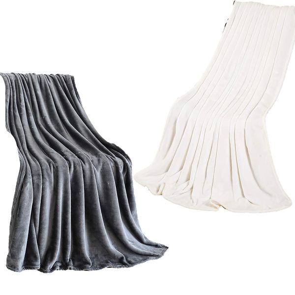 Super Silky,Warm Flannel Blanket,2 Pieces Value Pack. Multiple colour.