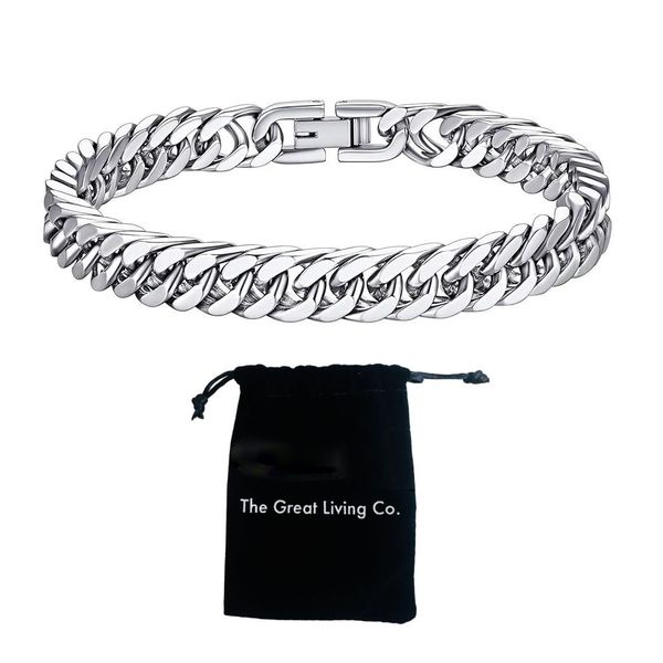 Cuban Bracelet -Stainless Steel 6mm Cuban Link Bracelet in Lux Gift Bag