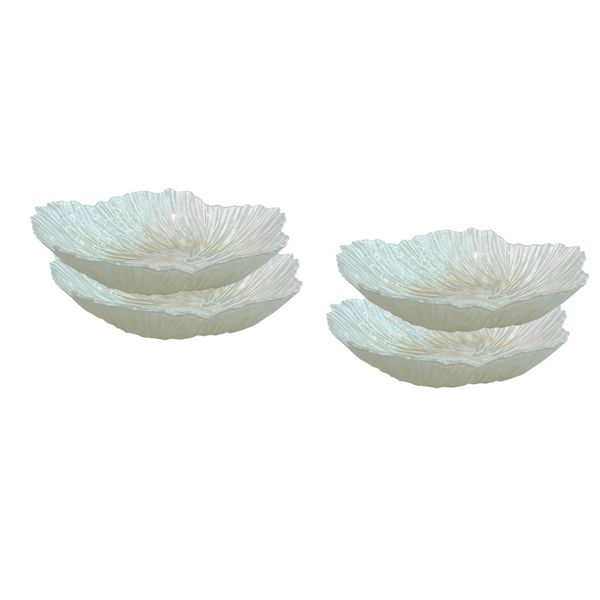 Flower-Shaped Glass Bowl - 10inch - 4pcs