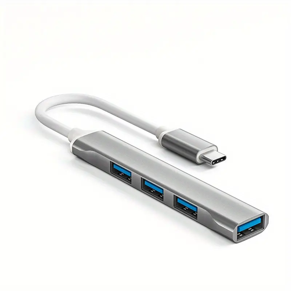 Type-C / USB-C To USB (4 Ports) Hub - High Quality Aluminum Adapter - (GC)