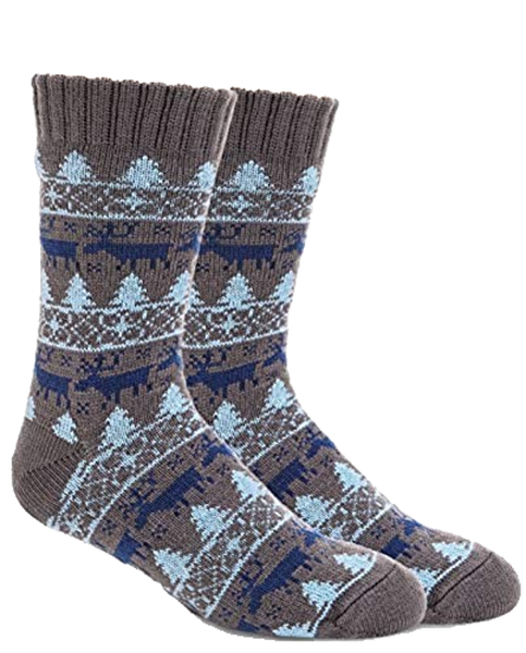 New Men Fuzzy Slipper Socks Thick Warm Heavy - p grey