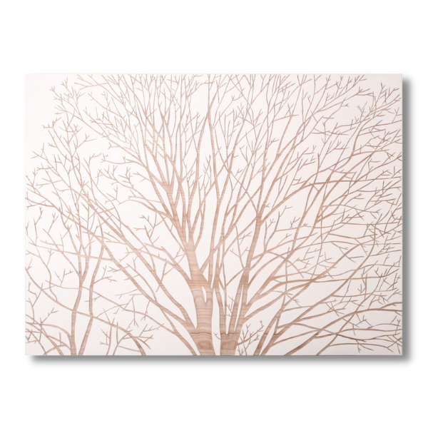 Delicately Carved Wood Art - Winter Tree 1200x900mm