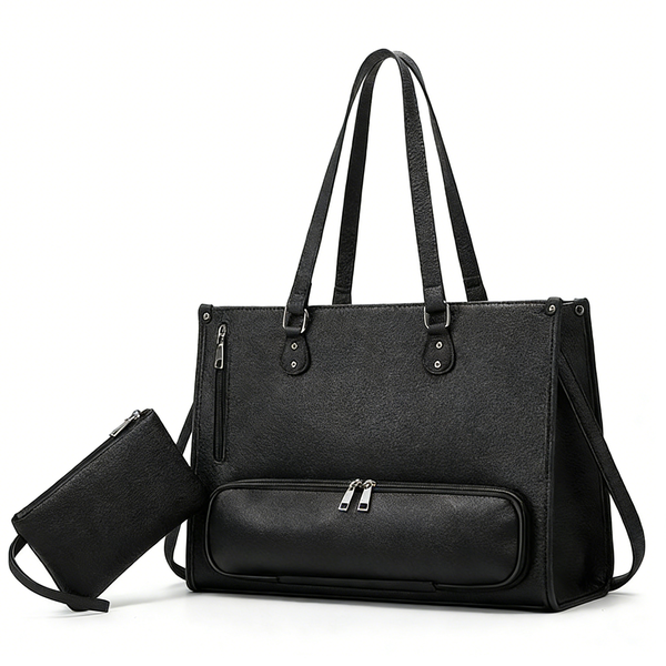 2-in-1Laptop Tote Bag with Insulated Lunch Compartment for Commute - Large