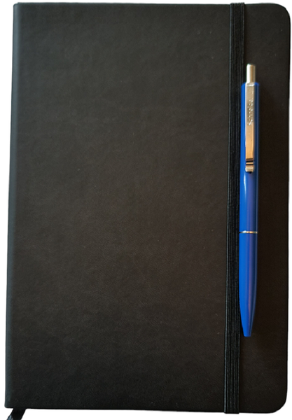 A5 Black Journal 192p Hard Cover 128p with Pen