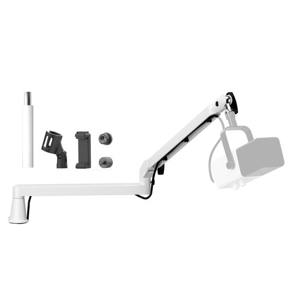 CMTECK Adjustable Low Profile Mic Boom Arm - White