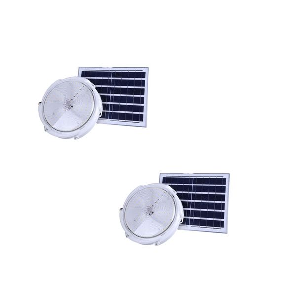 Set Of 2 40W LED Solar Ceiling Light With Remote