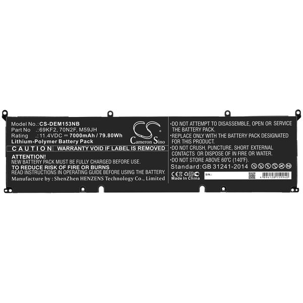 Laptop Battery/7000mAh for Dell Alienware M15 2020 ALW15M-5758W Notebook