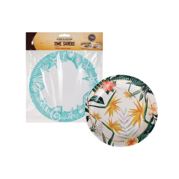 Assorted Design Paper Plates- 10 Plates x 2
