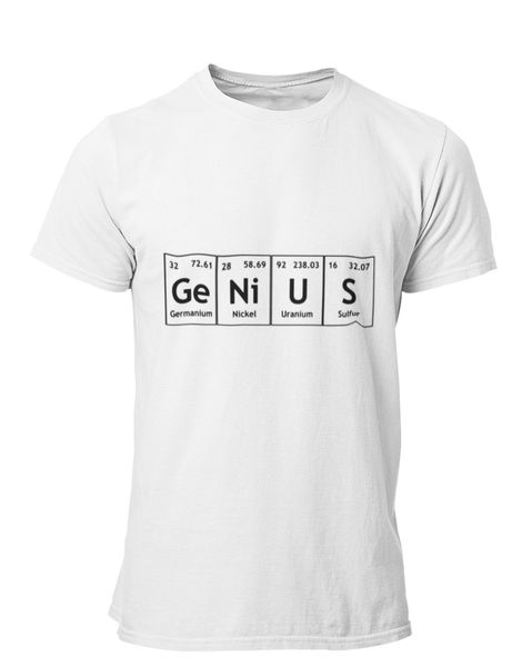 PepperSt Mens White T-Shirt - GeNiUS Periodic Table