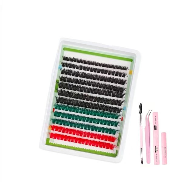 216Pcs Colored False Eyelashes Fashion Eyelash DIY Eyelash Cluster Kit