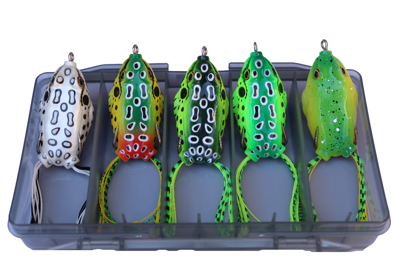 Frog Bait Lures Bass Fishing Soft Top Water 5piece