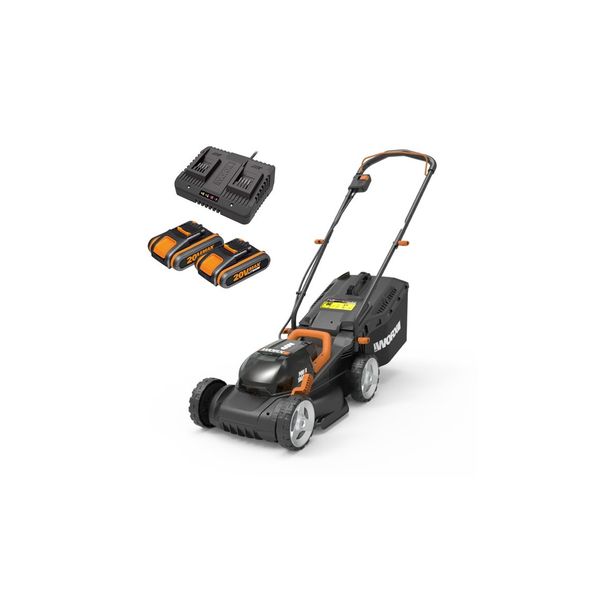 WORX Cordless Lawn Mower 34cm 40V Kit (2 x 2A.h Batteries + Charger)