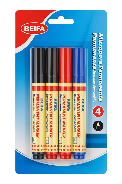 Permanent Markers - 4 Pack - Black, Blue &amp; Red-5 x 4 Packs