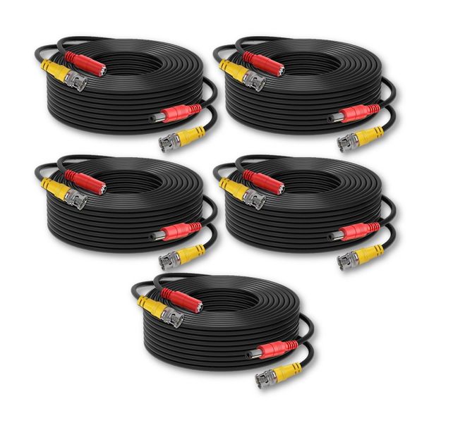CCTV Camera Cable 30m Power &amp; Video Ready Plug and Play SET Of 5