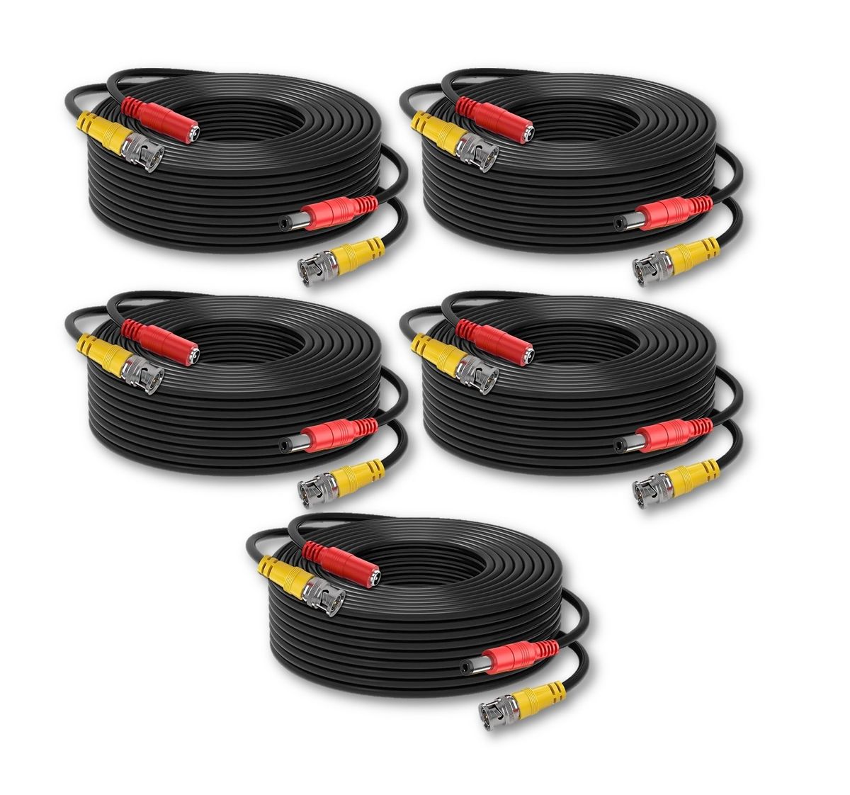 CCTV Camera Cable 30m Power & Video Ready Plug and Play SET Of 5