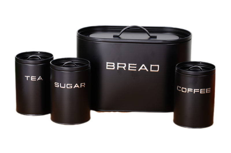 Bamboo Lid Bread Bin And Canister Set