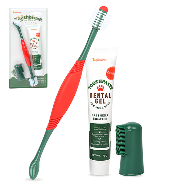 Topika 2packToothbrush&amp;Toothpaste Set for Dogs&amp;Puppy, Pets Oral Care Kit