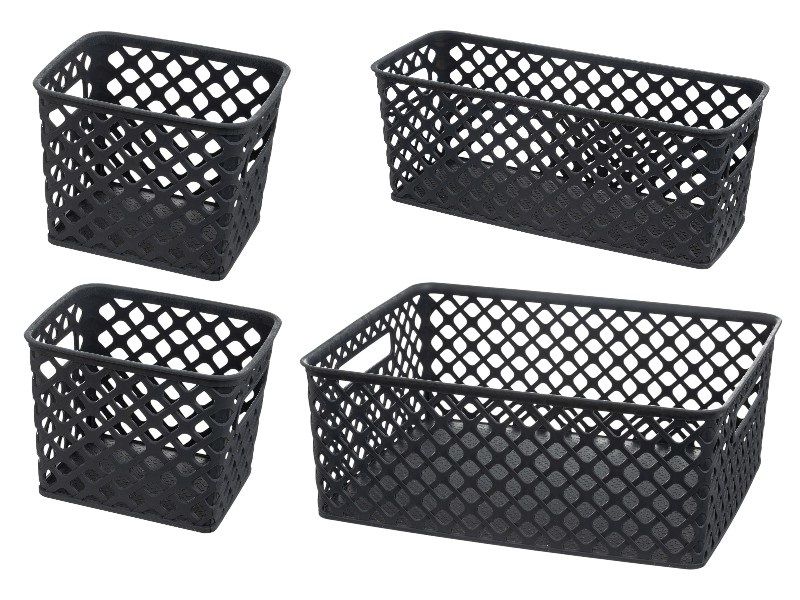 5five Grey 4-Piece Plastic Household Storage Baskets