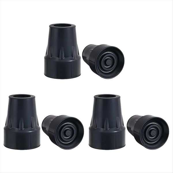 Crutch Tips 1 Inch Heavy Duty Non-Slip Rubber Cane Tips 6 Pcs