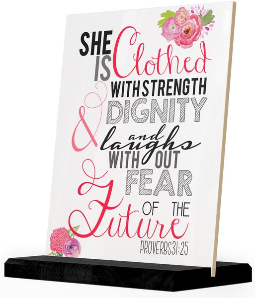 She Laughs Without Fear Proverbs 31:25 Christian Faith Gift Ceramic Tile