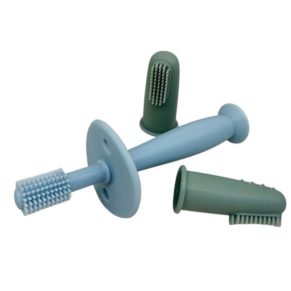 Silicone Toothbrush &amp; Teether Training Set 3 pack
