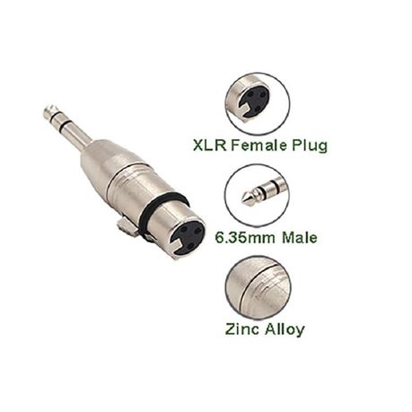 XLR male / 6.35mm female jack stereo adapter